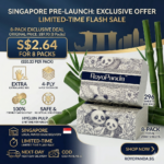 【16 Packs】RoyoPanda Tissue Soft Original Bamboo Pulp 4-Ply Soft Facial Tissue 296 Sheets 140×175mm Best Choice for Wedding Goodies Tissue & Doorgift for home, royotissue