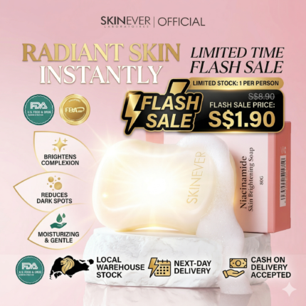 SKINEVER | Niacinamide Skin Brightening Soap 80G | Cleansing | Brightening | Soothing | Even Skin Tone | Fade Dark Spots